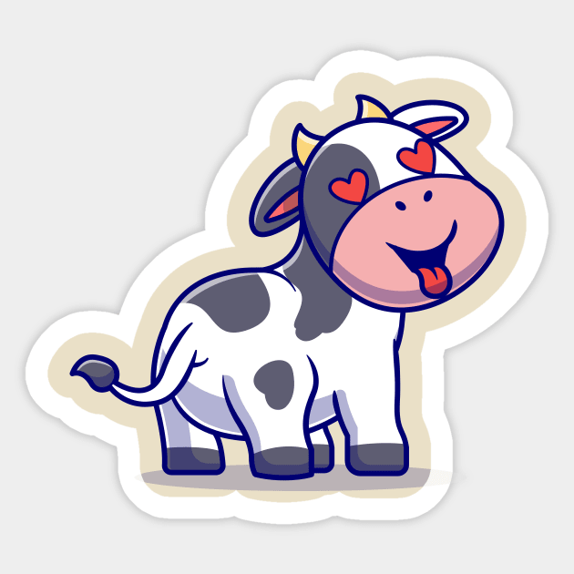 Cute Cow Falling In Love Cartoon Sticker by Catalyst Labs